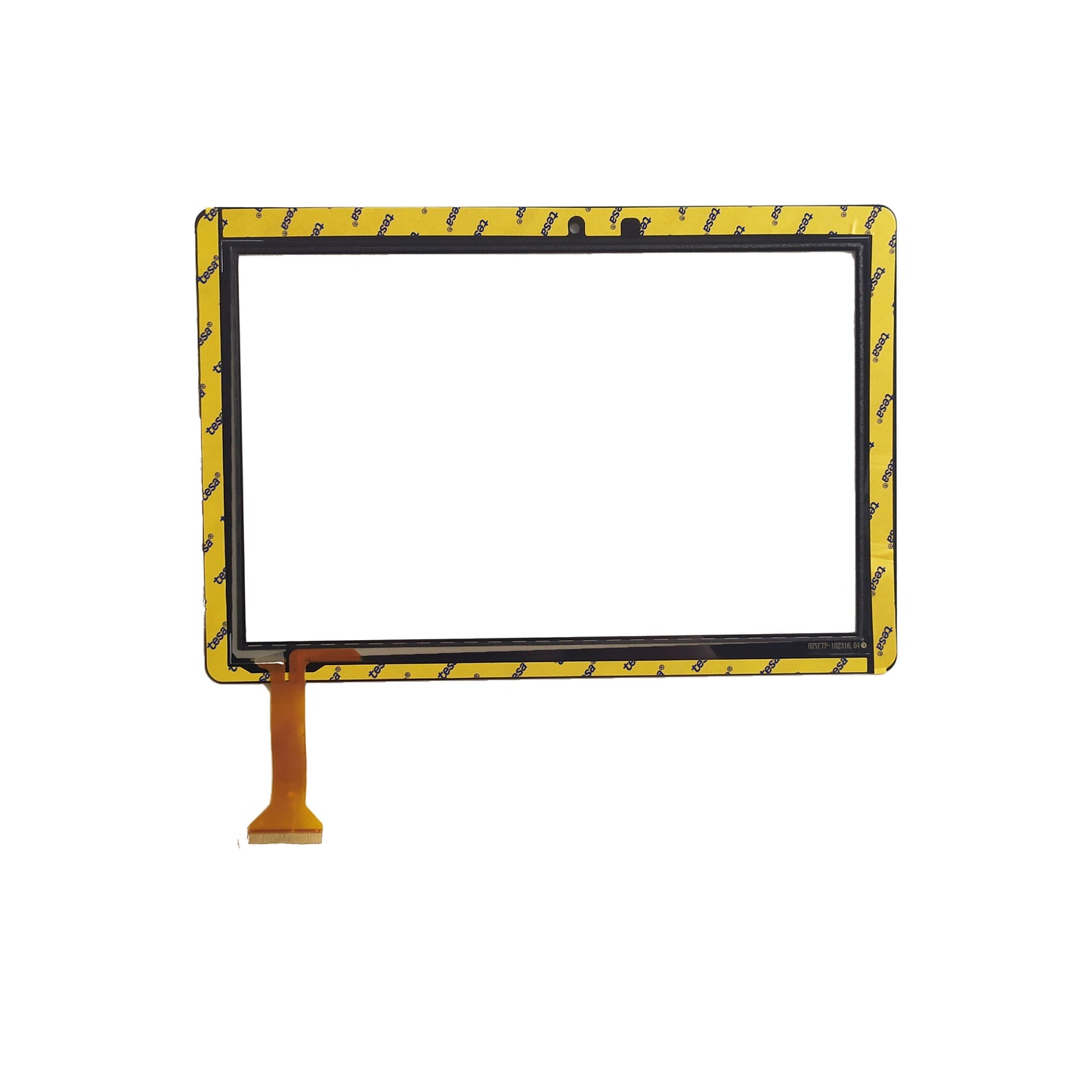 Back view of 10.1" touch glass for BDF M107 4G with adhesive