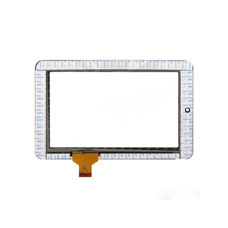 Back view of HLD-GG706S touch screen glass showing adhesive tape