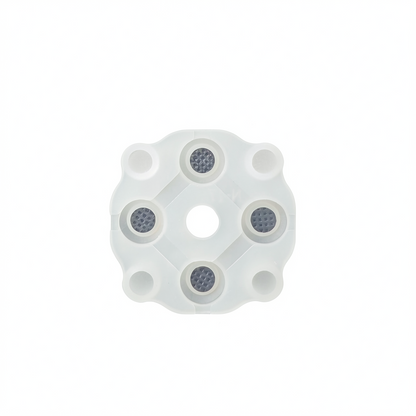 Back view of anbernic rg351mp conductive film showing alignment pins and backing