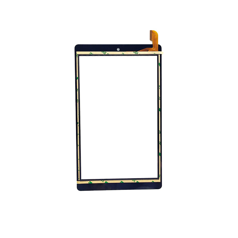Back view of MJK-PG080-1531 touch screen glass showing adhesive tape
