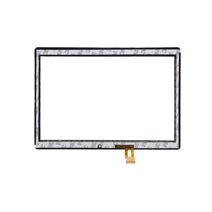Back view of XC-PG1010-228-A1 touch screen glass showing adhesive tape